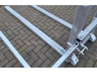 heftrucks stapelaars palletwagens Verzinkte Dubbele Palletdrager met Verstelbare Zijkokers