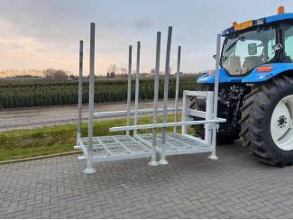 heftrucks stapelaars palletwagens Verzinkte Dubbele Palletdrager met Verstelbare Zijkokers