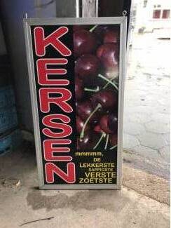 Kersen te koop bord