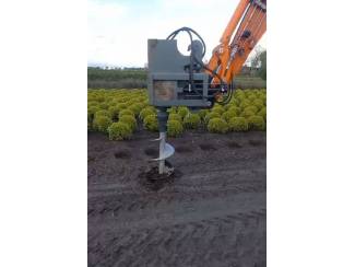 wortelsnijder Combi voor Graafmachine met Bomenrooier , Grondboor & Stronkboor