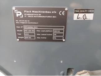 hoogwerkers en plukkoppers Plack hoogwerker PRT400 RB